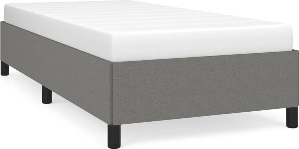 Bettgestell ohne Matratze Dunkelgrau 90x190 cm Stoff