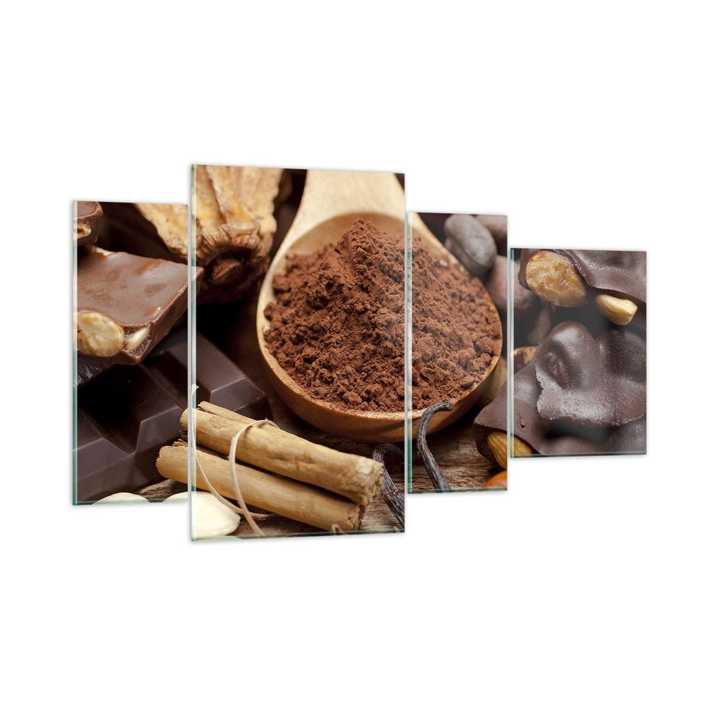 Bilder auf glas - Trinken gastronomie kakao schokolade - 120x70cm - Glasbilder - Wandbilder - Kunstdruck - Wanddekoration aus Glas - Glas Bilder - ...