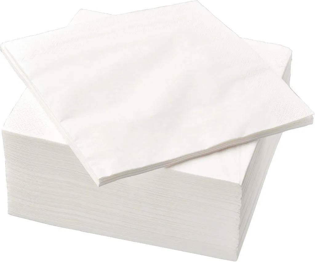 Serviettes jetables blanches 33x33 pour restauration - Pack de 1800