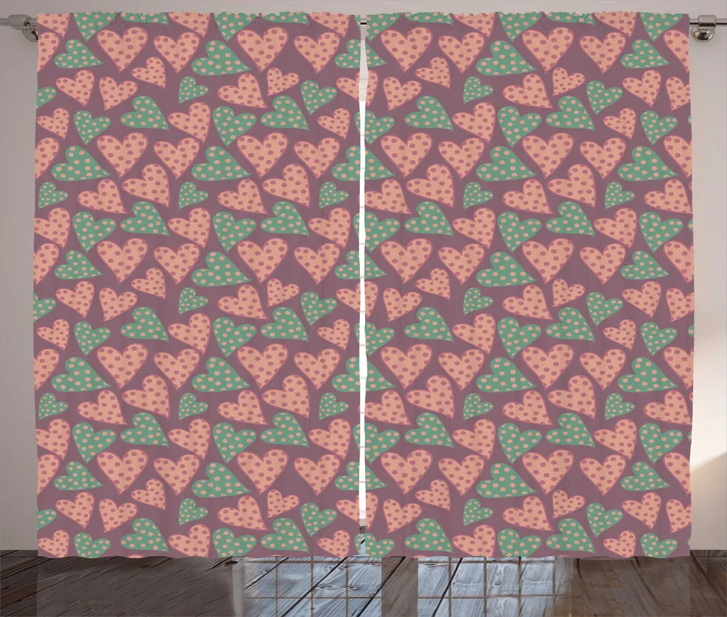 Rideau pour chambre à coucher déco rustique, grand format 280x225, Mauve