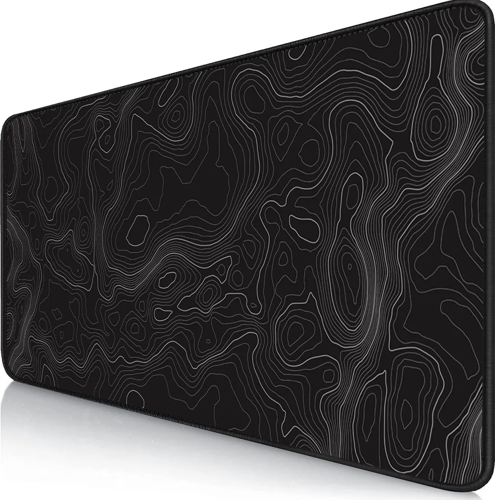Tapis de souris gaming XXL 900x400mm bords cousus haute précision noir