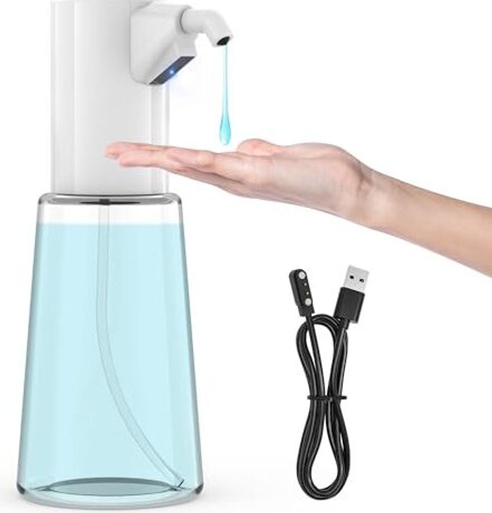 Xzuo Life Automatic einstellbarer Seife, 4 Stufen berührungsloser Sensor Flüssigkeit 450 ml elektrischer wiederaufladbarer Handspender 2020