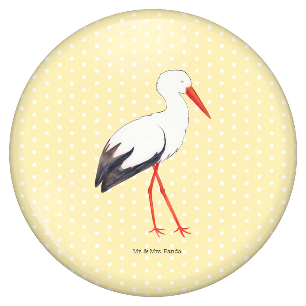 Mr. & Mrs. Panda Pin Storch - Gelb Pastell - Geschenk, Mütter, Tiere, Schwanger, Badge, Anstecker, Baby, Plakette, Schwangerschaft, Button, Geburt