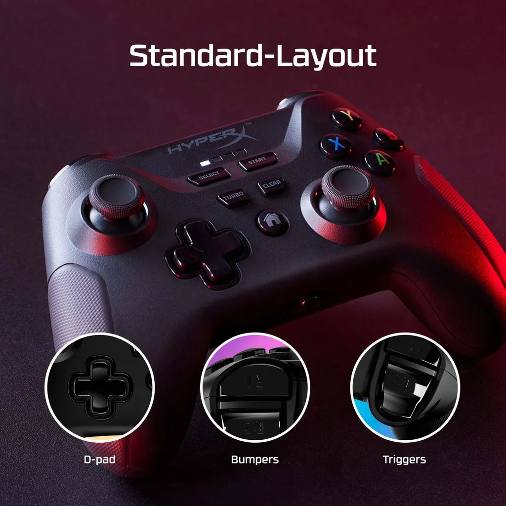 HyperX Clutch Contrôleur de Jeu Sans Fil Noir pour PC et Mobile Android - 4