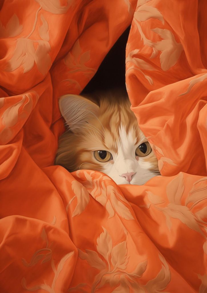 Poster 29,7x42cm Versteckte Katze