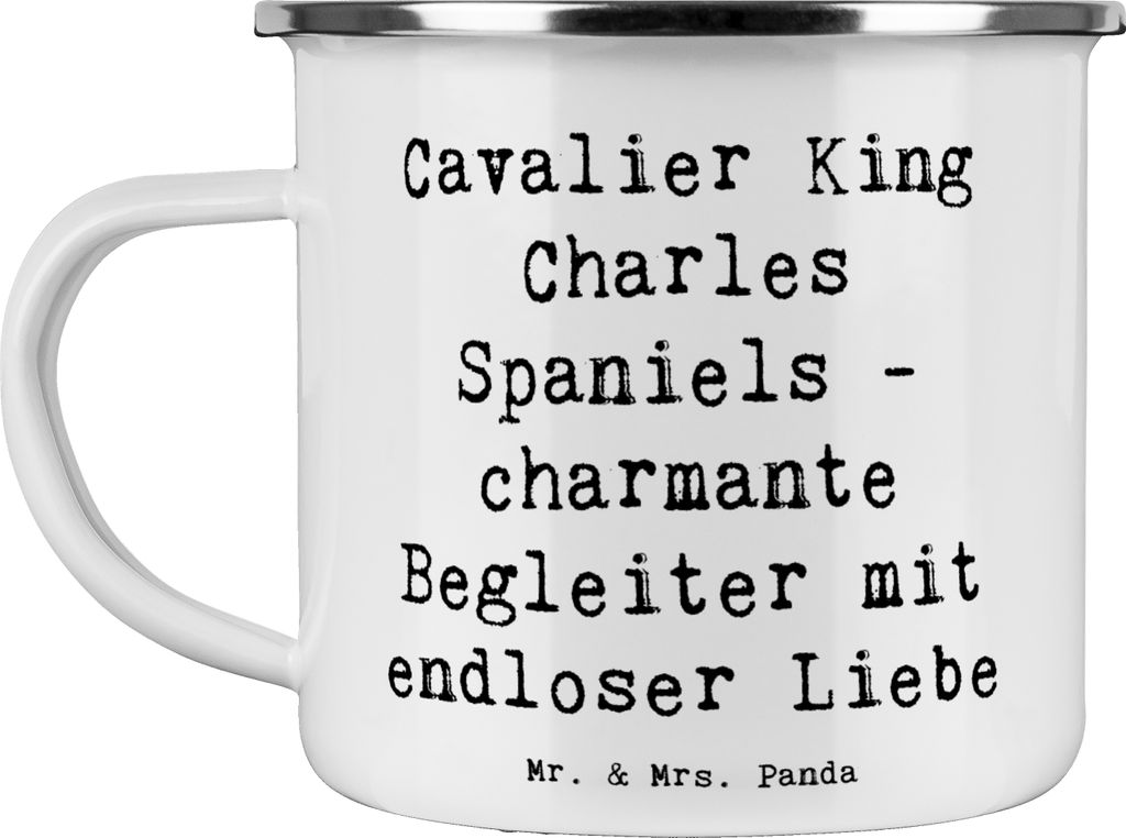 Mr. & Mrs. Panda Teetasse Spruch Cavalier King Charles Spaniel Begleiter - Weiß - Geschenk, Hunderassen, Campingtasse, kompakt, Freude und Wärme,...