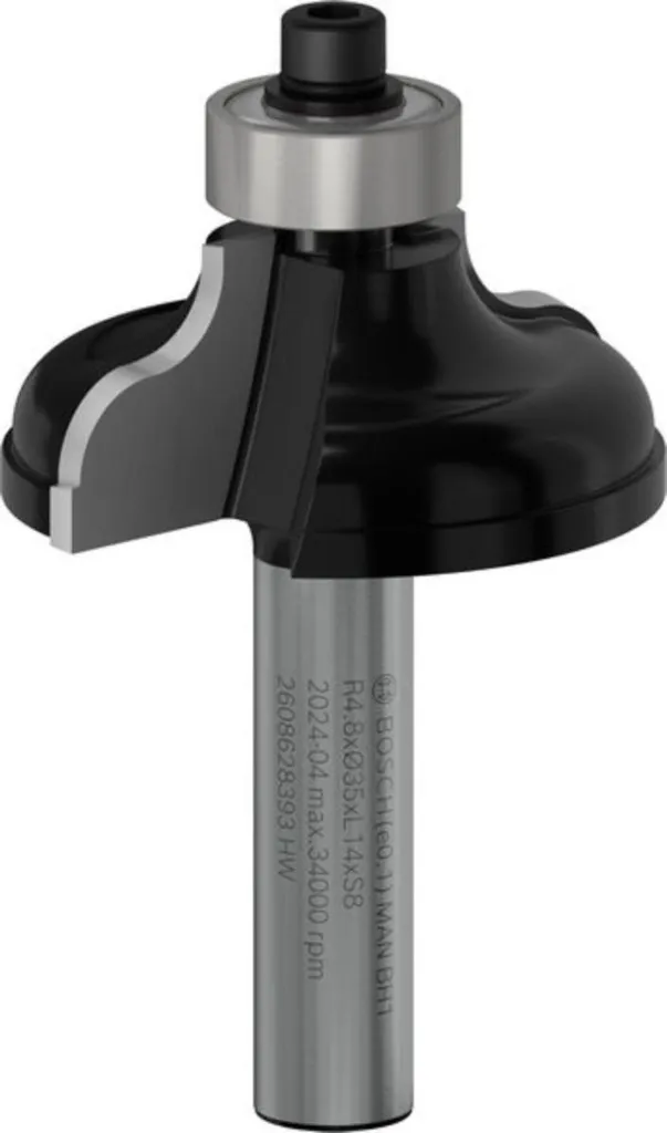 Fresa a profilo A con cuscinetto a sfere reggispinta, in metallo duro a doppio taglio 8/4,8 mm