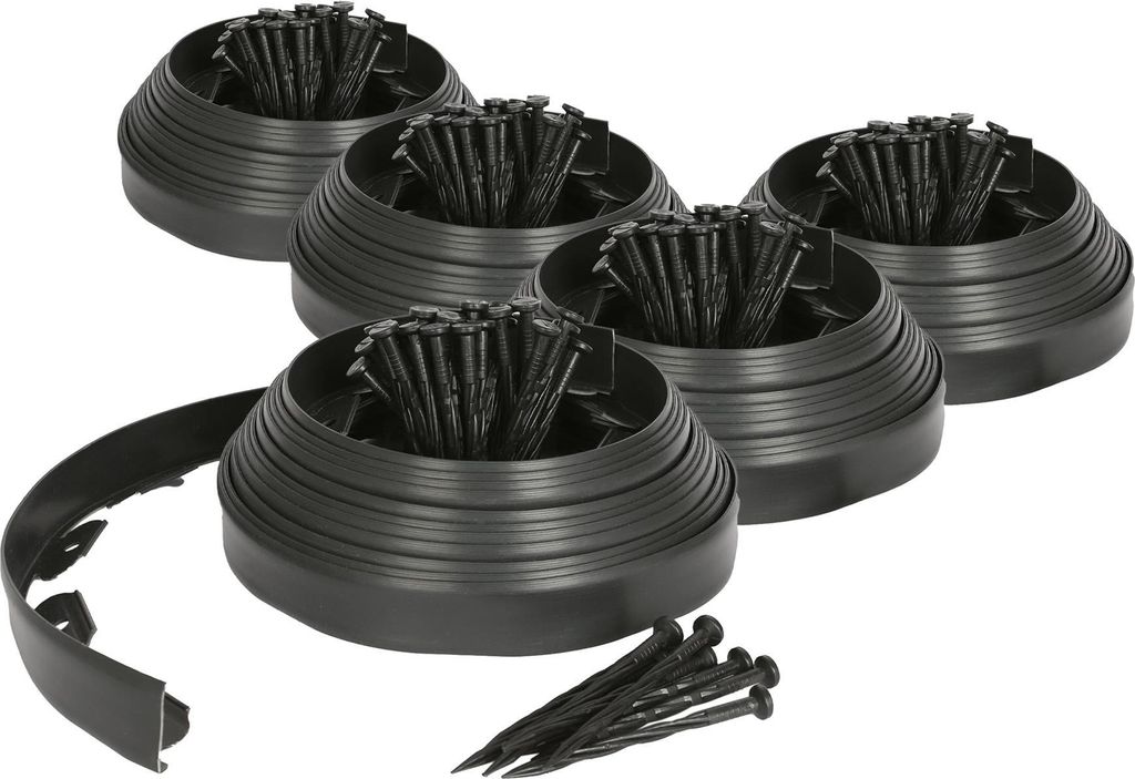 Harbor Housewares Flexible Rasen- und Wegkante aus Kunststoff – 50 m x 4 cm – Schwarz
