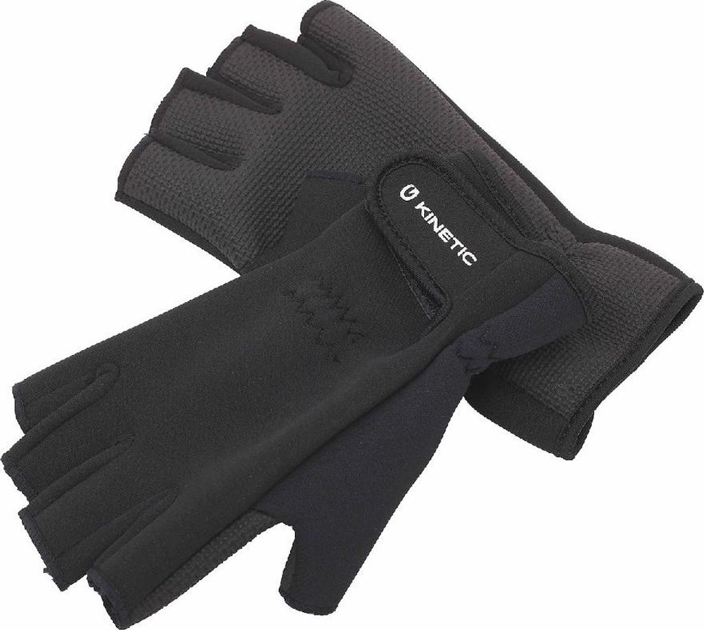 Kinetic Neoprene Half Finger Glove Black Medium