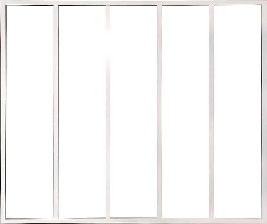 BAYVIEW Glaswand aus weiß lackiertem Aluminium - 150x130 cm