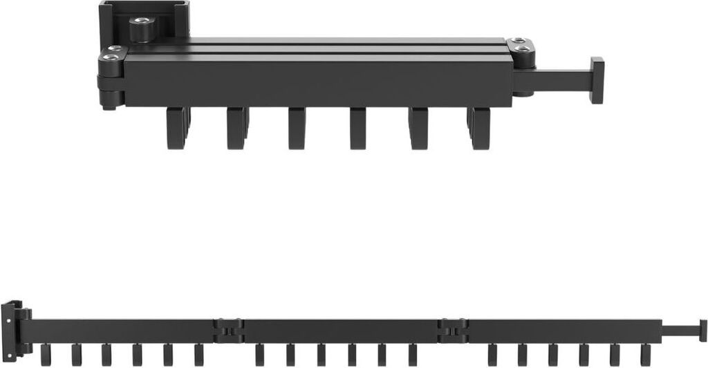 Wasophoogte Wäscheständer Ausziehbar, Hängendes Wäschereck mit 18 Kleiderhaken, Klappbarer Wäschetrockner, Schwarz, Robust & Platzsparend, I...