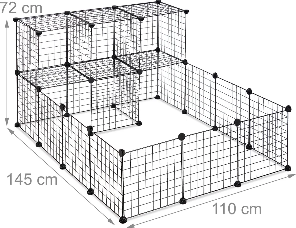 Clôture d'Extérieur Modulaire 29 Pièces avec Grillage en Acier Robuste