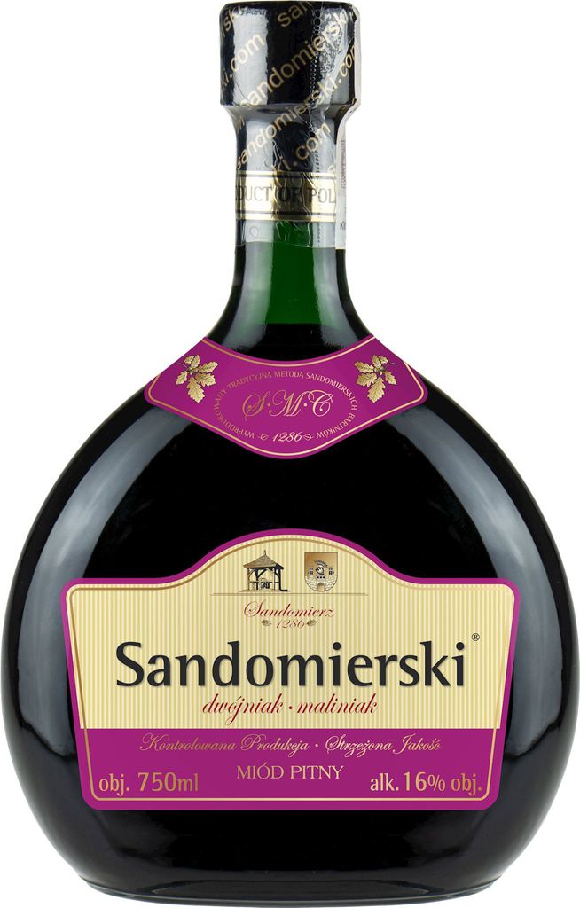 Sandomierski-Maliniak-Dwójniak-Honig (Halber) 0,75L | Met Honigwein Metwein Honigmet | 750 ml | 16% Alkohol | Polnische Produktion | Geschenkidee ...