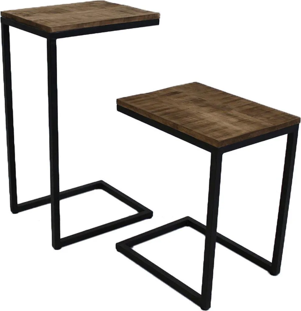 Table d'Ordinateur Portable en Bois Noir XL - Bout de Canapé Carré - 3