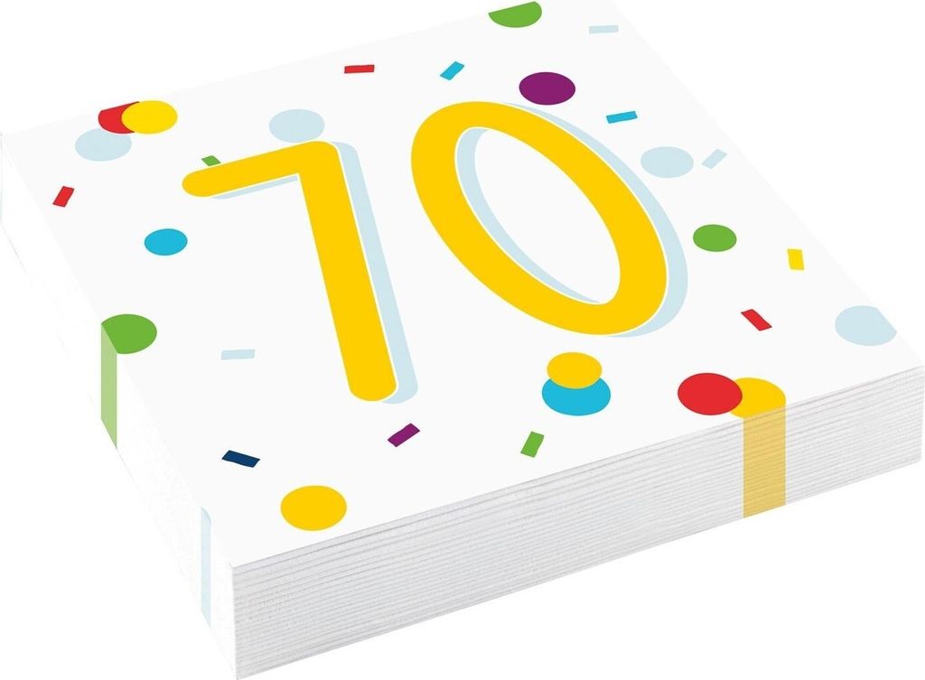 Amscan - Konfetti - Papierservietten, 70. 20er-Pack - Papier SG23161 (Einheitsgröße) (Bunt)