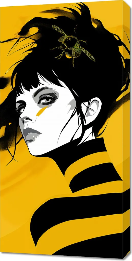 Tableau Image 50 x 100 cm Charme jaune décoratif pour salon moderne