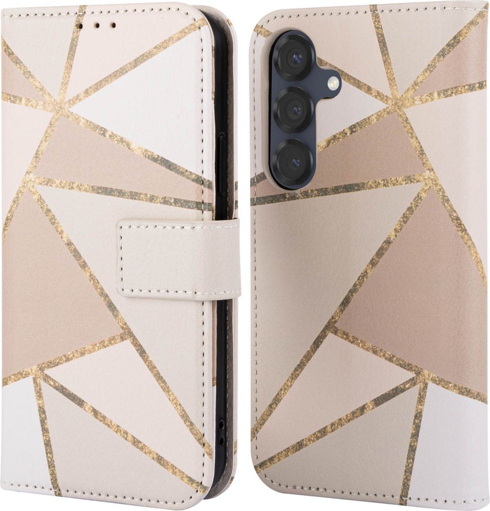 imoshion Design Klapphülle Samsung Galaxy S25 - Beige Graphic