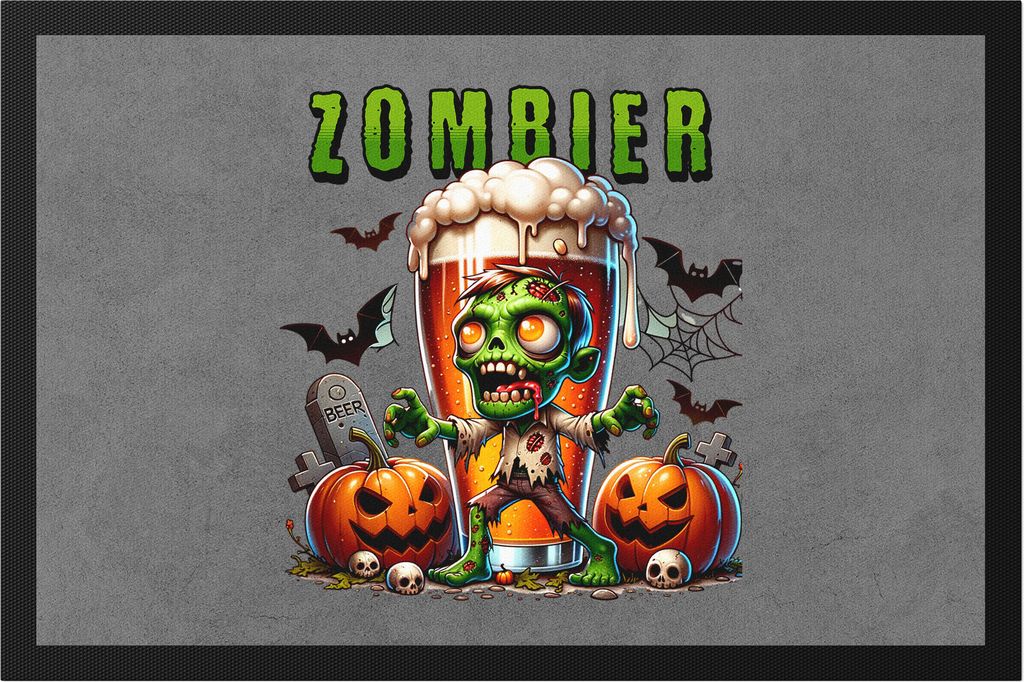 Zombier Fußmatte Halloween Bier Zombie Kürbis Gruselig Retro