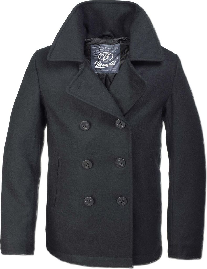 Brandit Pea Coat Jacke, schwarz, 2XL