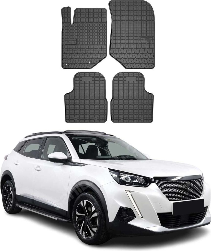 Tapis de Sol pour Peugeot 2008 2019-2022 Caoutchouc Noir Image du produit 