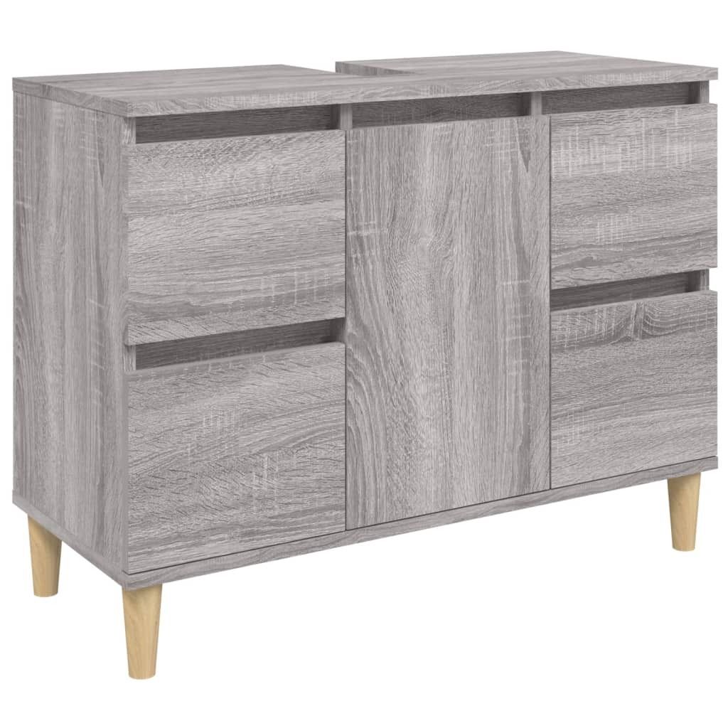 vidaXL Waschbeckenunterschrank Grau Sonoma 80x33x60 cm Produktbild 