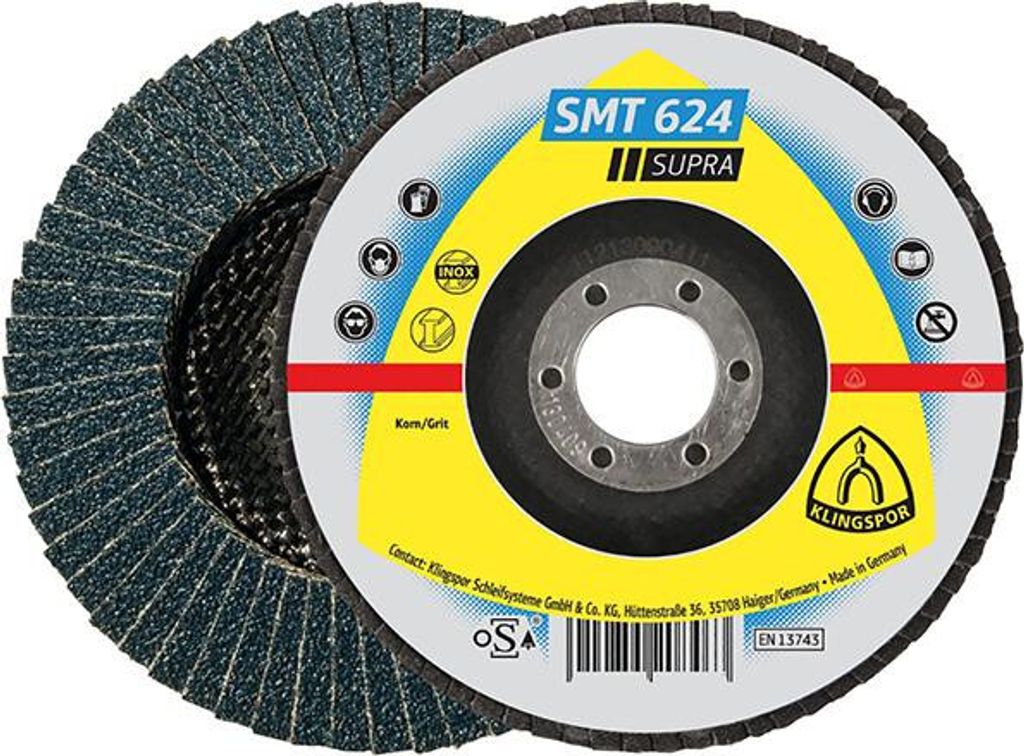 Schleifmopteller SMT624 gewölbt 125mm K40 Klingspor