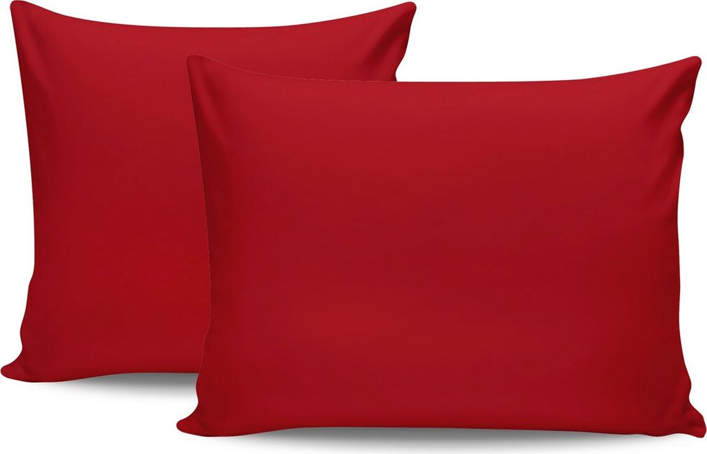L'Essentiel Linge de Maison, Tonne Rosse - Abel, Kissenbezug-Set (2-teilig) (DE), 100 % BAUMWOLLE RANFORCE, Rot, 80 x 80 cm