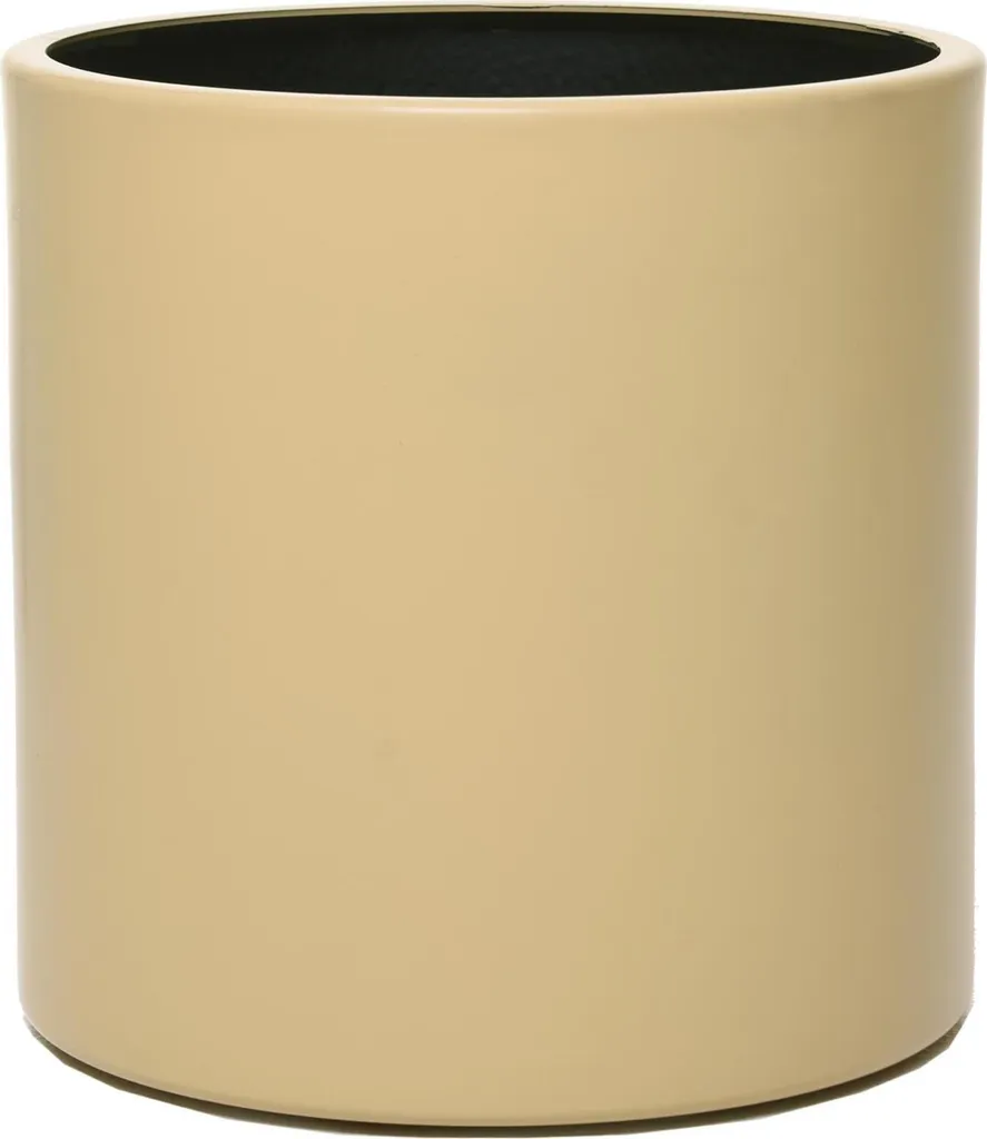 Cache-pot Rond Design en Aluminium Beige pour Décoration Intérieure