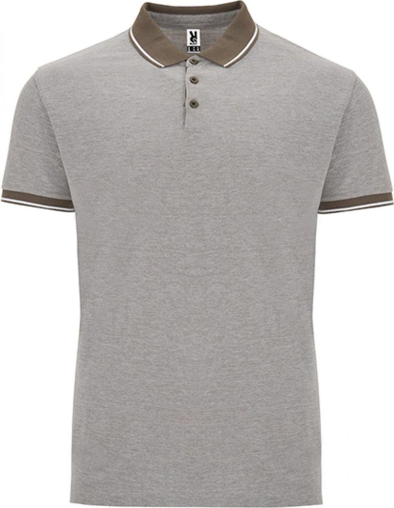 Roly PO0395 | Herren Polo Bowie Poloshirt, 100% Baumwoll-Piqué - Farbe: Heather Dark Green Brown 153 - Größe: XL