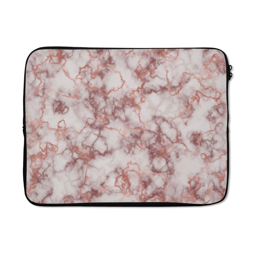 MuchoWow Laptop Hülle 15 Zoll Roségold - Marmor - Achat - Luxus Laptoptasche - Laptoptasche - Sleeve - Rundum-Schutz