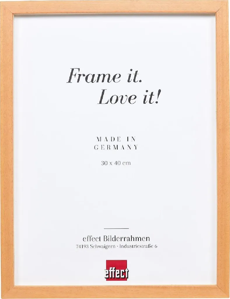 Telaio effetto legno profilo 58 marrone chiaro 40x50 cm vetro trasparente e listello distanziatore
