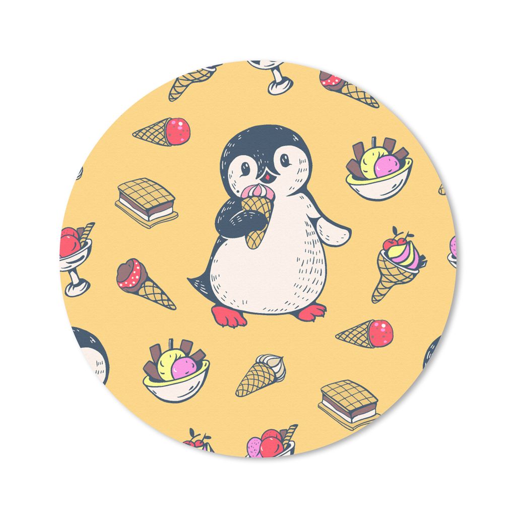 MuchoWow Mauspad Mousepad Eis - Pinguin - Polartiere - Kinder - Design 20x20 cm - Mousepads - Maus Mat - Pad - Mausunterlage - Schreibtischmatte
