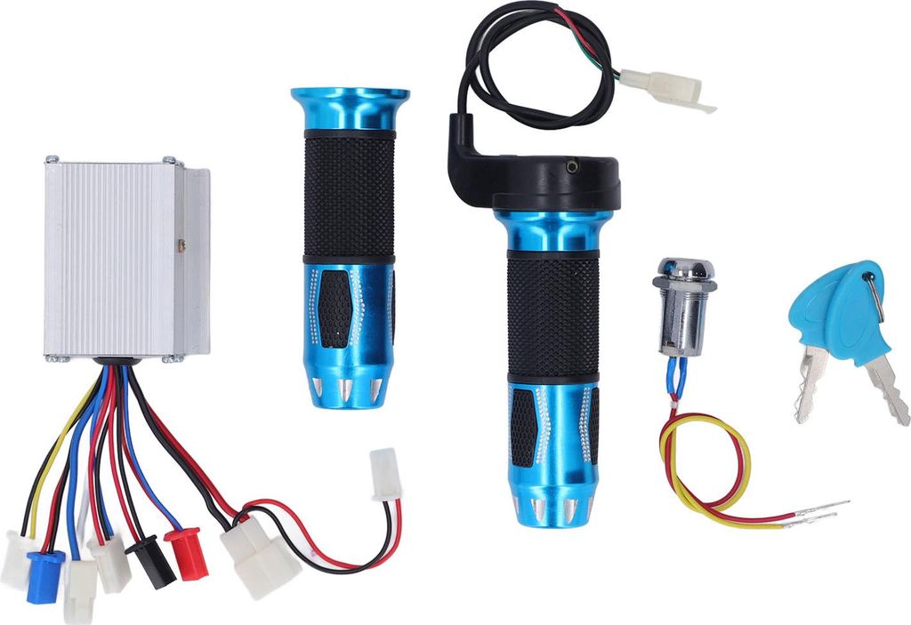 12 V 250W 8 Linie Aluminiumlegierung gebürstete Geschwindigkeit Controller kurzer Drosselklappen -Griff Elektro -Türschloss für Fahrrad