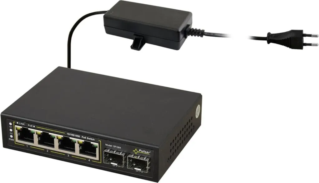 Éliminez les câbles inutiles avec le Switch PoE 4+2 SFP Pulsar SFG64