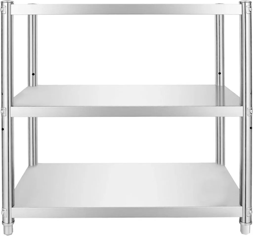 Tavolo Lavoro Acciaio Inox 80x80x40 - Scaffale Design Moderno