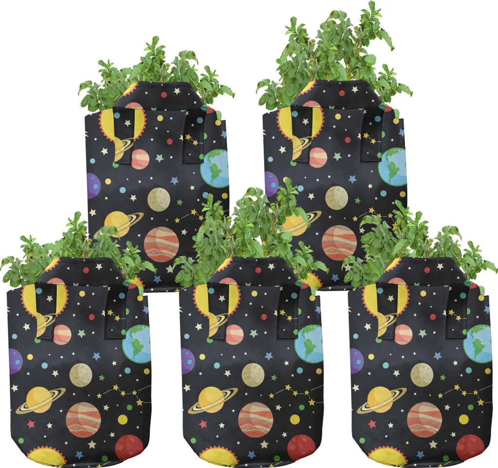 ABAKUHAUS Lot de 5 Pots de Culture 7 Gallons Sun Earth Constellations