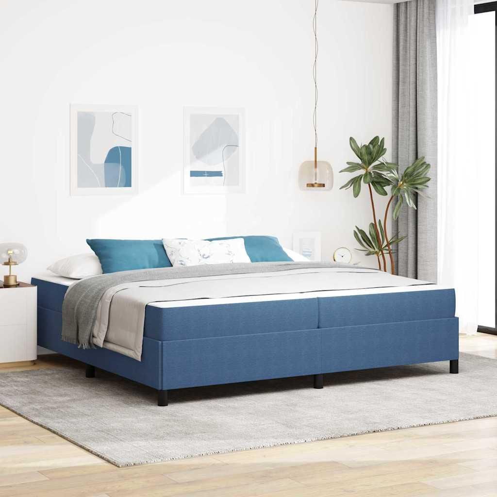 Maison Exclusive - Bettrahmen mit Matratze Blau 200 x 200 cm Stoff