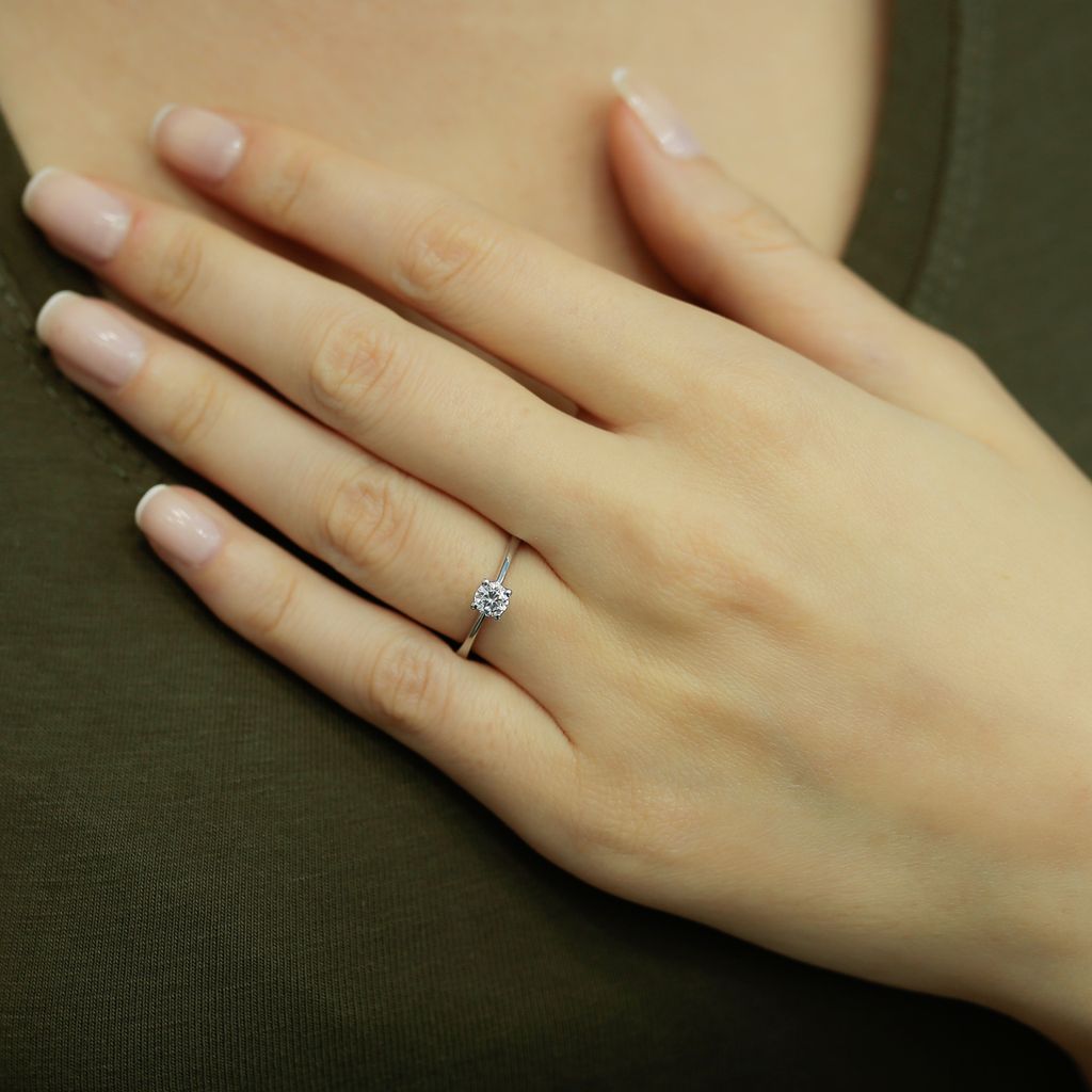 0,26 Carat Diamant Solitär Ring Antragsring 14 Karat Weißgold