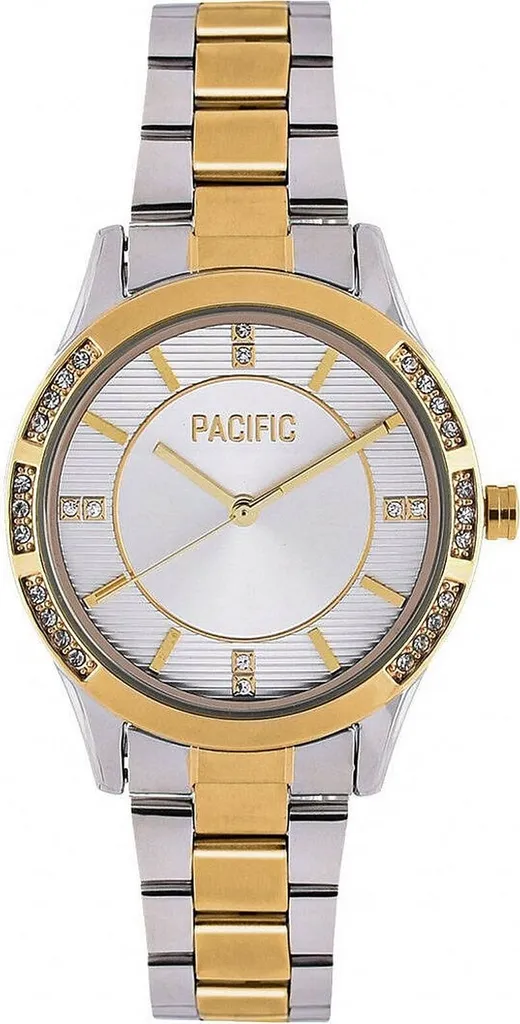 Montre femme Pacific X élégante avec bracelet en acier doré inoxydable