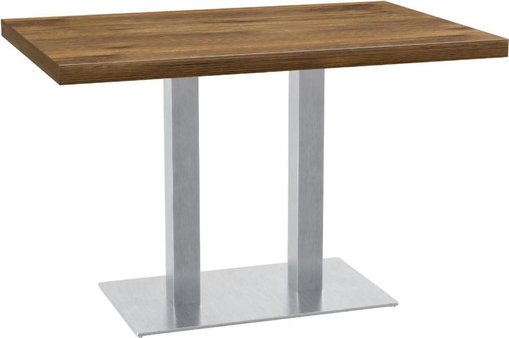 Bistrotisch 36 mm | 120x80 cm | Kastanienbraun | Edelstahl Gestell