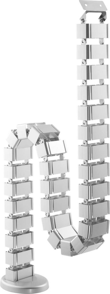 InLine Kabelkanal flexibel für höhenverstellbare Tische, 4 Kammern, grau