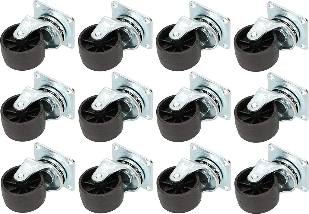 Lot de 12 Roulettes Pivotantes Ø 40 pour Canapé et Meubles de Salon