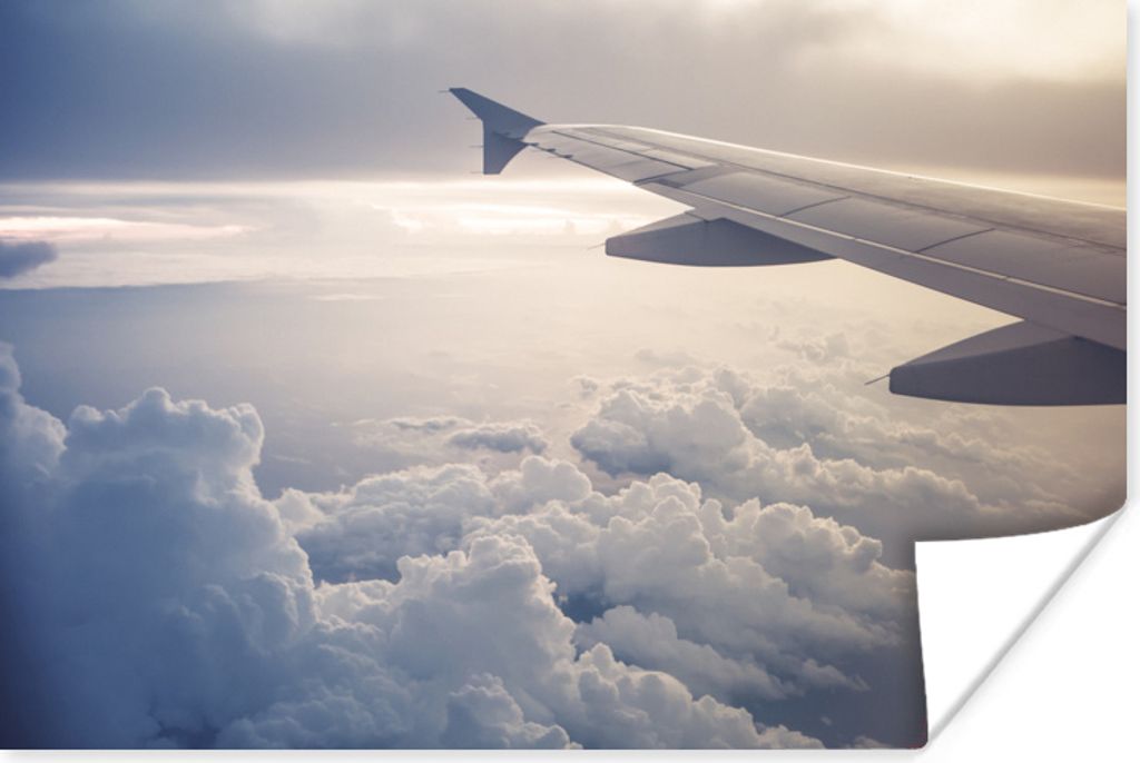 MuchoWow Poster Der blaue Himmel aus einem Flugzeug 180x120 cm - Fotoplakat