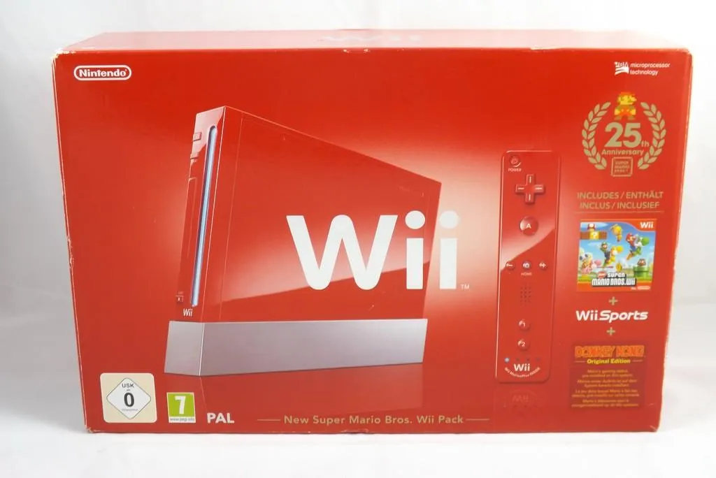 Nintendo Wii Konsole (RVL-001) Rot New Super Mario Bros. Wii Edition in
