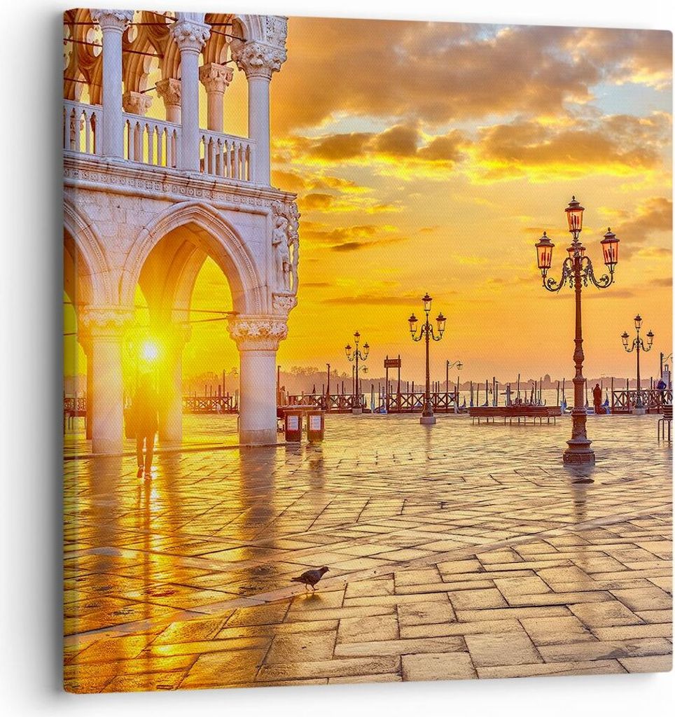 Bild auf Leinwand - Leinwandbild - Venedig Stadt - 30x30cm - Wand Bild - Wanddeko - Wandbilder - Leinwanddruck - Bilder - Kunstdruck - Wanddekorati...