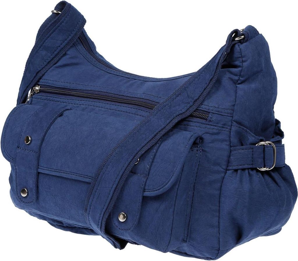 Canvas Damen Tasche Schultertache Umhängetasche Shopper Bag Handtasche Freizeit Blau