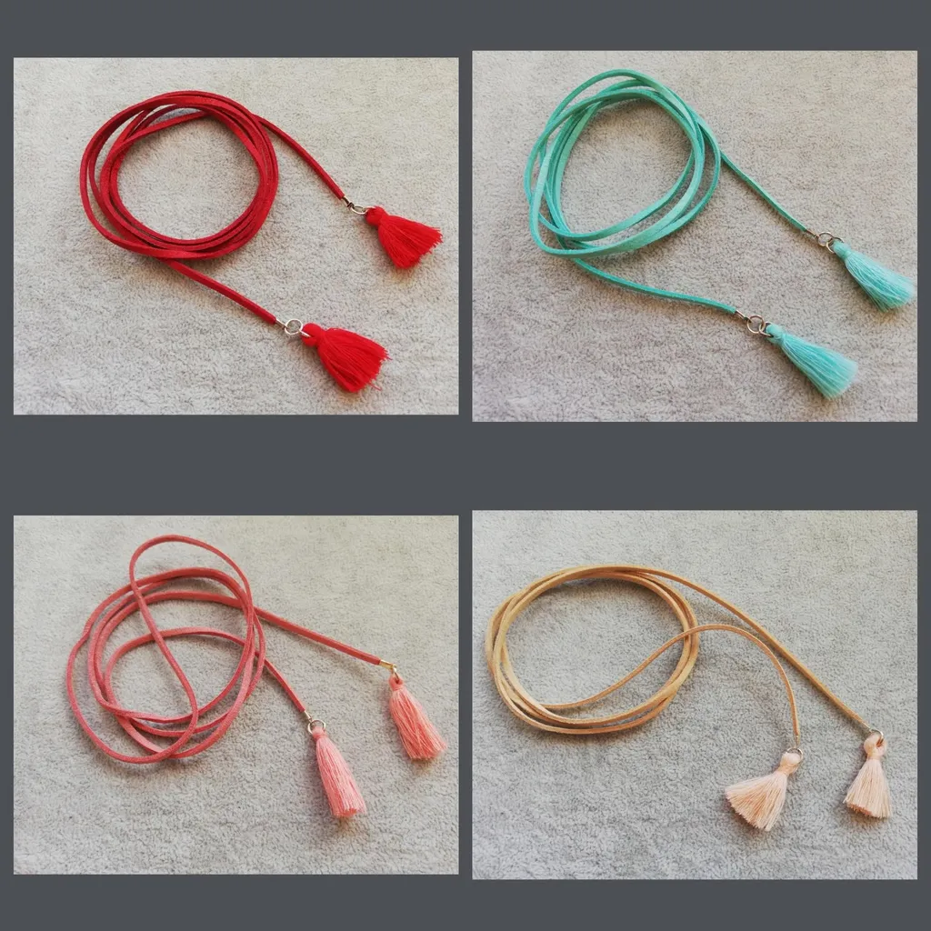 cONFEZIONE DA 5 COLORI DI GIROCOLLO + NAPPINA CON FRANGIA