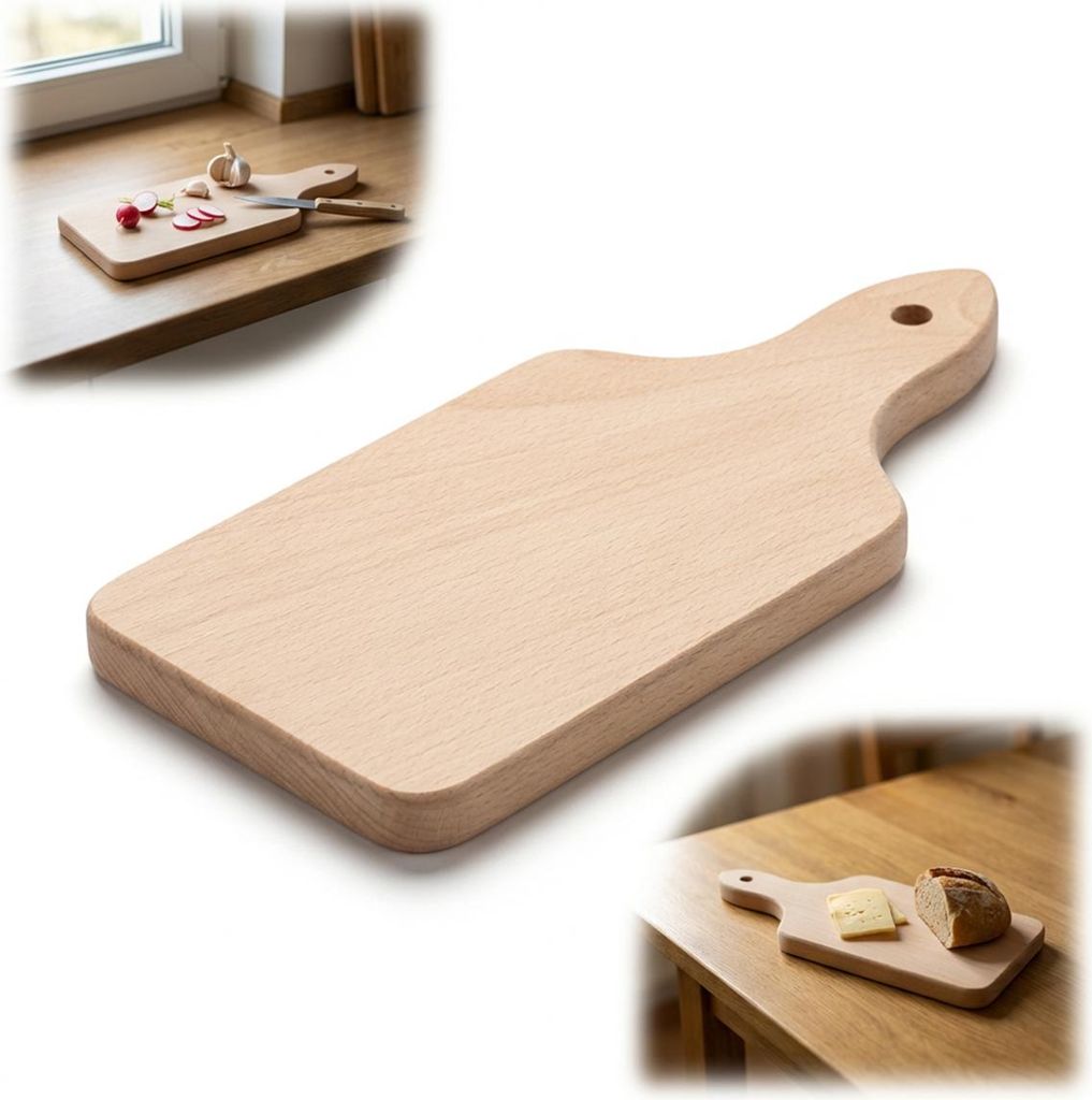 Deska drewniana  tradycyjna DO KROJENIA z rączką 22 x 10 cm Zdjęcie produktu 
