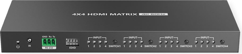 VALUE 4K HDMI Matrix Switch, 4 x 4, mit Fernbedienung