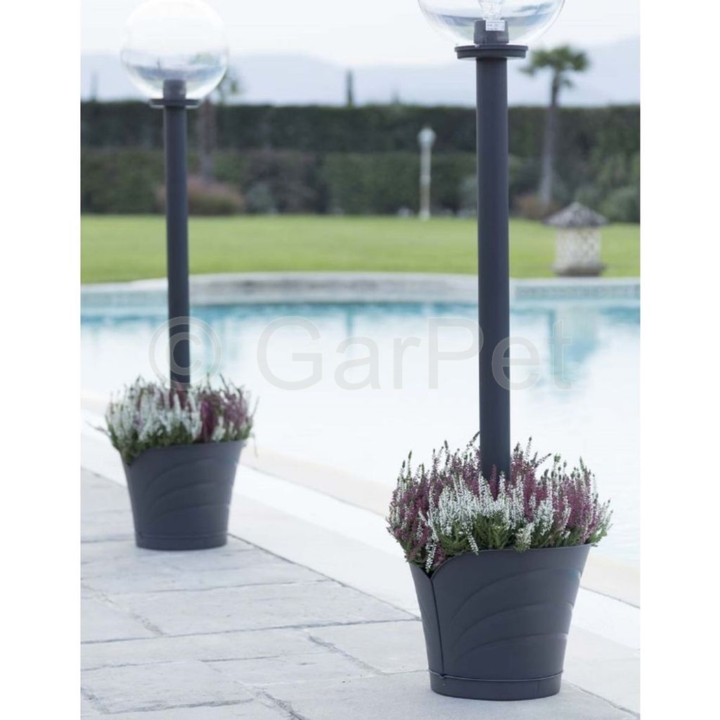 2er Set Blumentopf Für Regenrohr – Wandtopf Für Fallrohre & Säulen, Anthrazit, Wetterfester Kunststoff